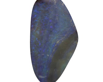 Australian Solid Boulder Opal Freeform cabochon, pendant-making stone, 9.18 carats,  brown, blue necklace stone 3034A003