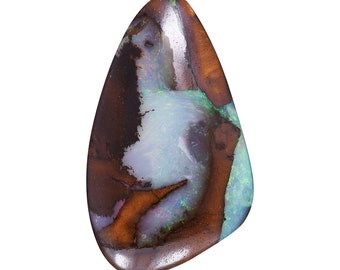 Matrix Opal, freeform cabochon, pendant-making stone, 6.75 carats, polished opal, green, white, brown necklace stone 3002G005