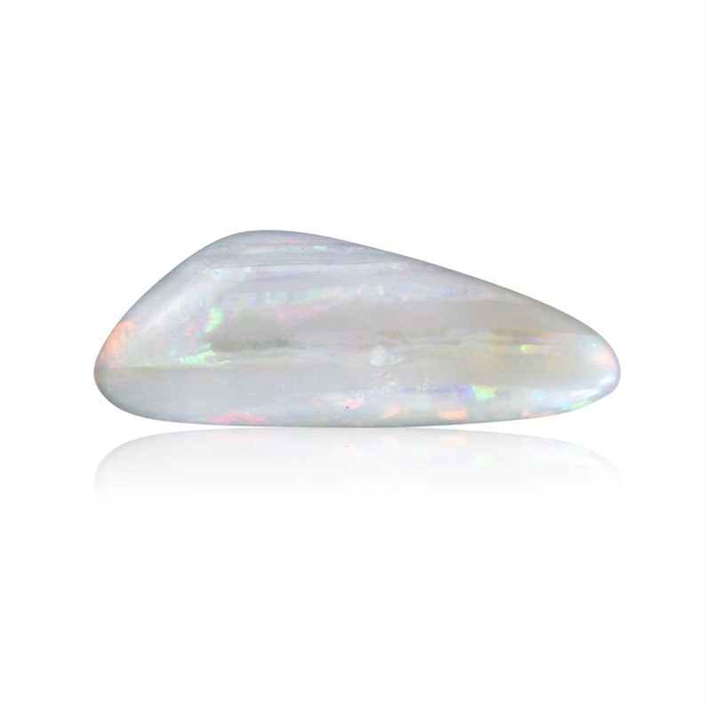 Iridescent cabochon, freeform marble opal, double sided opal, chromatic gemstone 2.51 carat, long cab, iridescent Necklace Stone, 2986C026 image 1