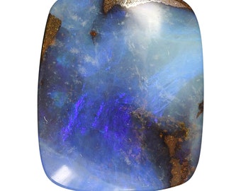 Australian Solid Boulder Opal Rectangle, pendant-making stone, 5.69 carats, brown, blue, necklace stone 3001DD006