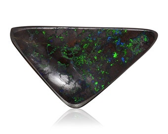 Australian Solid Matrix Opal Triangle cabochon, pendant-making stone, 14.68 carats, polished opal, brown, green, necklace stone 3002G003