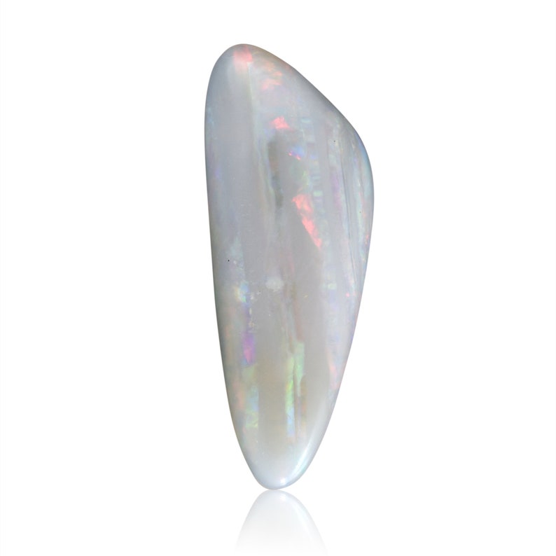 Iridescent cabochon, freeform marble opal, double sided opal, chromatic gemstone 2.51 carat, long cab, iridescent Necklace Stone, 2986C026 image 2