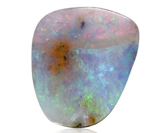 Australian Solid Boulder Opal Freeform cabochon, pendant-making stone, 2.9 carats, hot blue, green, brown, pink necklace stone 3001BB001