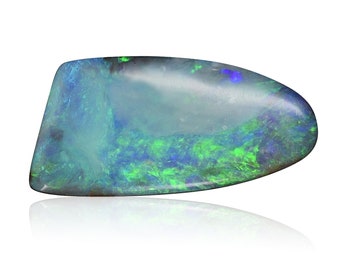 Australian Solid Boulder Opal Freeform cabochon, pendant-making stone, 2.63 carats, hot blue, green, necklace stone 3001BB003