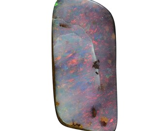 Australian Solid Boulder Opal Freeform Rectangle, pendant-making stone, 2.15 carats, white, pink,  brown, green, necklace stone 3001BB004