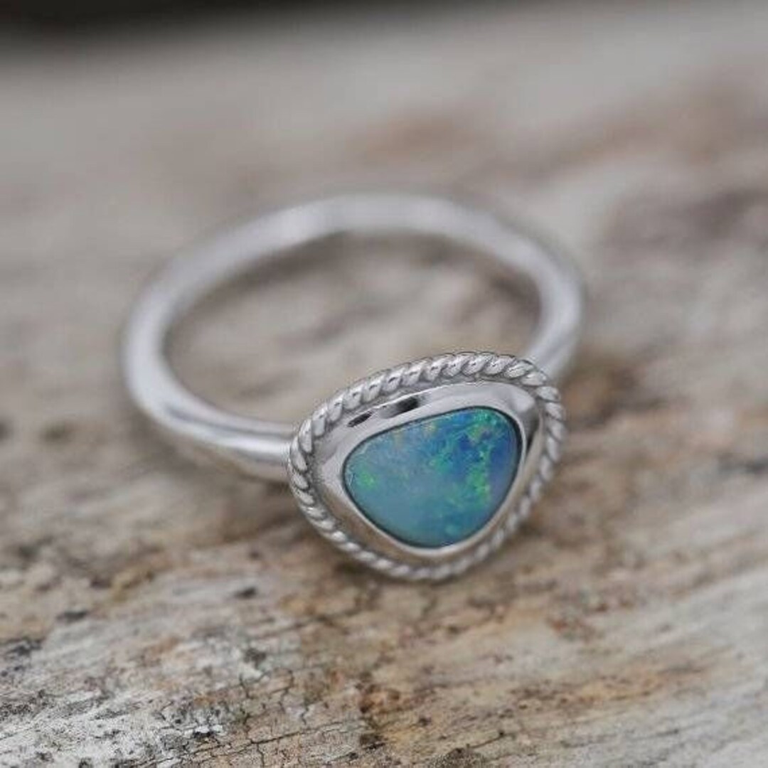 Western Cowgirl Ring | Australian Boulder Opal Braided Sterling Silver ...