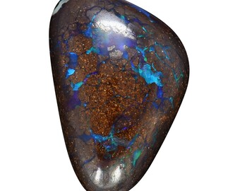 Australian Solid Matrix Opal Triangle cabochon, pendant-making stone, 5.53 carats, blue, brown, parakeet green necklace stone 3002H008