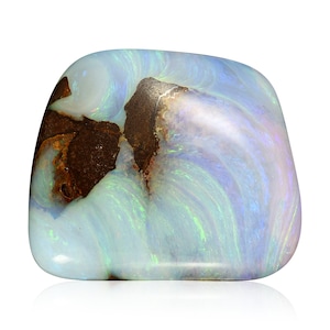 Squareish Boulder Opal , semi transparent Cabochon for Personalized Opal Bracelet 15.38 Carat, Opale Jewelry Stone 3001G002