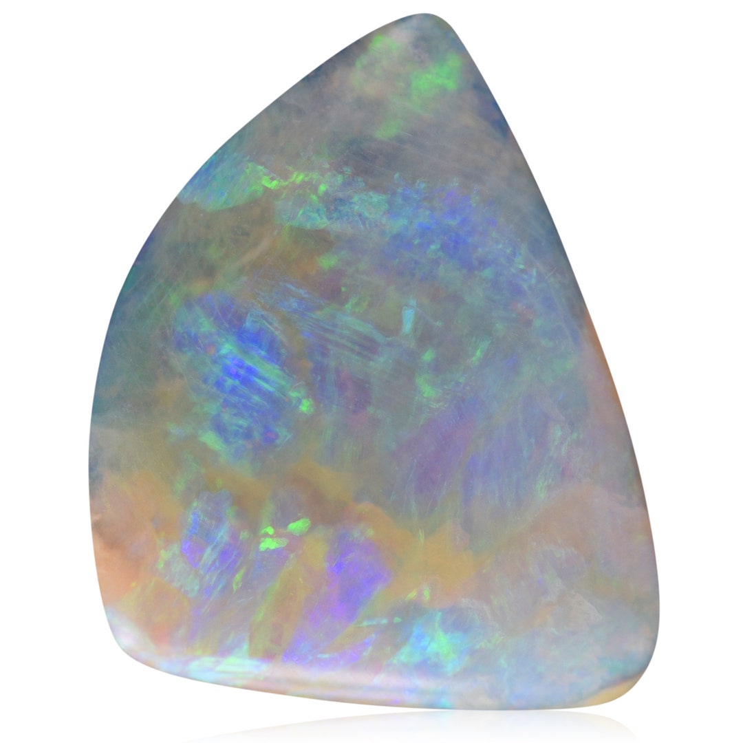 Chaff Pattern Boulder Opal 8.69ct Green Iridescent Cabochon Gemstone ...