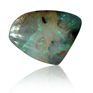 Solid Boulder Opal Winton White Iridescent Cabochon for Jewelry Making Pendant Necklace Ring 7.67 Carat 1786A003