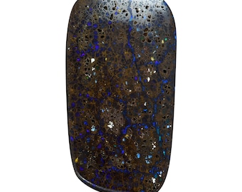 Australian Solid Matrix Opal Freeform cabochon, pendant-making stone, 7.59 carats, polished opal, brown, blue necklace stone 3002J004