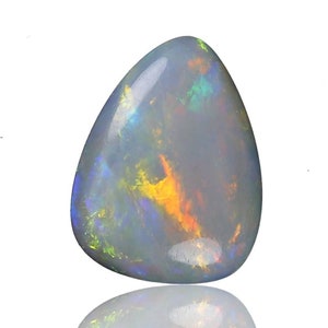 Birne Australischer Semi Black Opal Alternative Ring Stein Orange Feueropal Lose Massiv Cabochon 1.96 Karat 1967C014