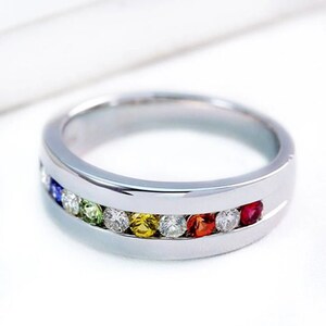 Sterling Silver Mens Engagement Ring Man Wedding Band Anniversary Ring Mens Simulated Diamond Ring R2125-925