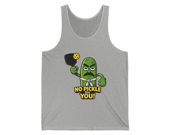 No Pickle For You unisex tank top | Funny Pickleball Cartoon