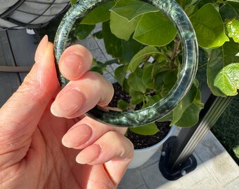 Russian Green Seraphinite Bangle 65mm