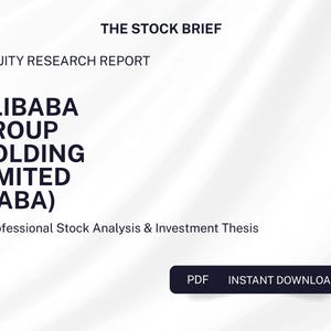 BABA Alibaba Group Holding Limited Stock Research Report Equity Analysis PDF Investment Report Digital Download
