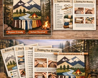 Wall Hanging Weaving Kit and Pattern Bundle Outdoor Adventure