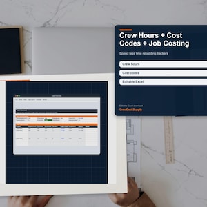 Modello Excel per la scheda presenze in cantiere, monitoraggio delle ore lavorate e dei costi di progetto per appaltatori.