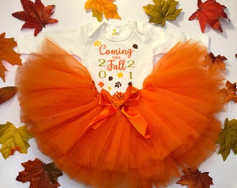 Fall Tutu, Fall Shirt, Girls Autumn Tutu, Orange Tutu, Baby Tutu