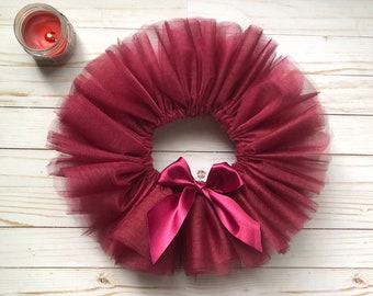 Fall Tutu, Sweeter Than Pumpkin Pie Tutu, Girl Fall Outfit, Autumn Tutu, Burgundy Tutu, Baby Tutu