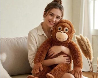 Large Punch Djungelskog Monkey Plushie / Giant 25 Inches Viral Orangutan Plush Toy