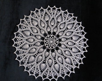 Crochet round ecru doily 21 inches