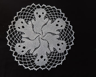 Halloween Ghost 14 inch Round Doily