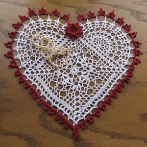 Heart shaped crocheted doily-Heart felt image 3