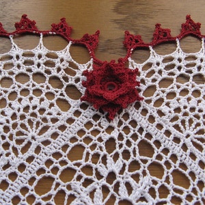 Heart shaped crocheted doily-Heart felt image 1