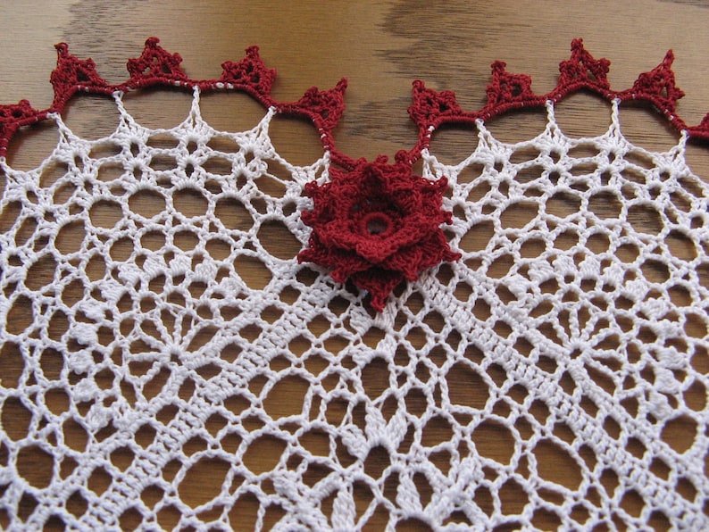 Heart shaped crocheted doily-Heart felt image 1