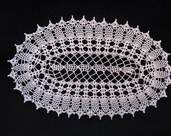 Oval 12 x 20 white doily -oval no. 1