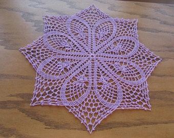 Round 16 inch pale crocus doily