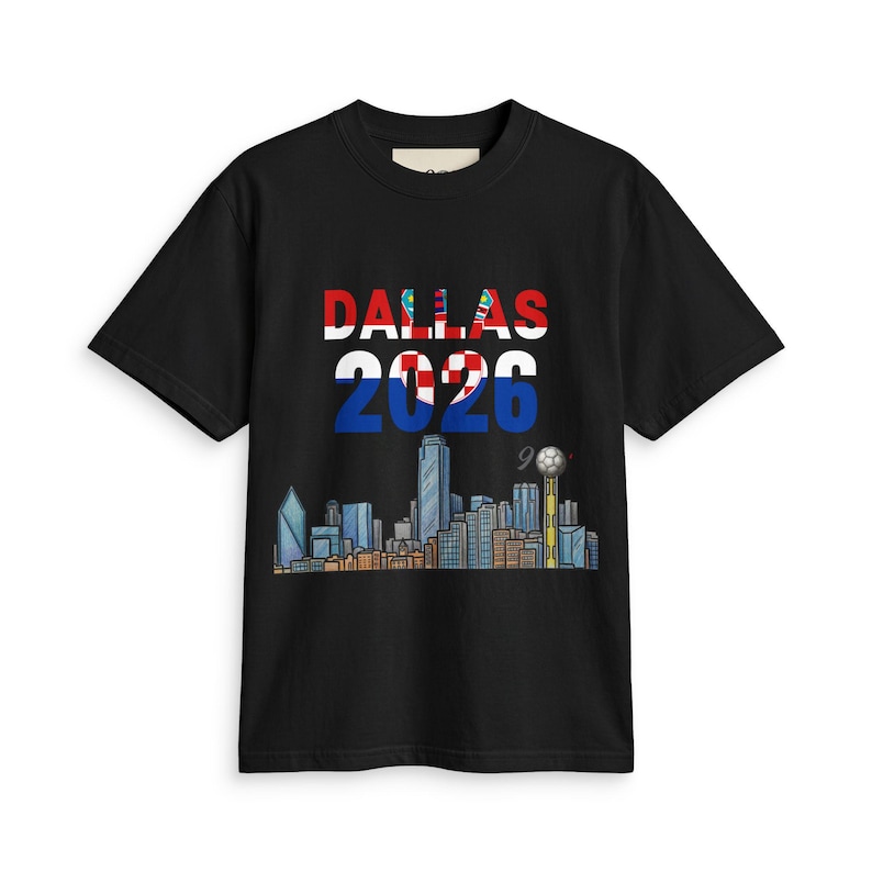 Maillot de football de la Croatie Dallas 2026 | T-shirt de football représentant le drapeau croate | Cadeau pour fan de football de Hrvatska | Vêtements en damier image 1