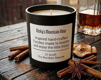 Apple Bourbon Cinnamon 8oz Beeswax Candle