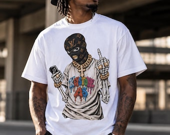 T-shirt con grafica di croce scheletrica gotica, maglietta streetwear cristiana (100% cotone)