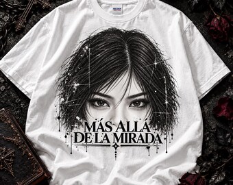 Gothic Portrait shirt, Dark Poetry Streetwear, Vintage Grunge Graphic Shirt, Distressed Alternative Fashion