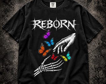 Reborn Graphic Tee, Vintage Grunge Streetwear Shirt, Comfort Colors 1717 Unisex T-Shirt