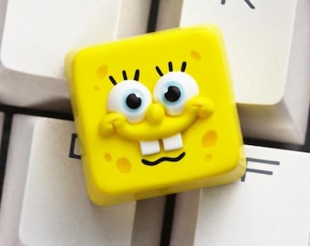 Tecla artesanal de Bob Esponja - Tecla ESC de Bob Esponja, Calamardo y Patricio Estrella para teclados mecánicos - Compatible con interruptores MX