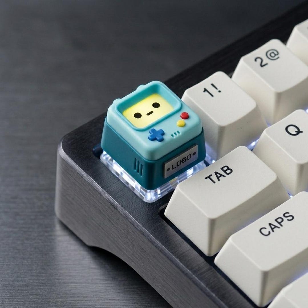 Blue Retro Arcade Artisan Keycap | Light Shine Through Keycaps Retro ...