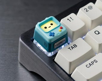 Teclas azules estilo arcade retro / Teclas con efecto de luz translúcida estilo retro / Teclas Cherry MX