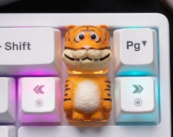 Tecla Tiger Artisan – Inspirada en Party Animals, accesorio para teclado mecánico compatible con Cherry MX.