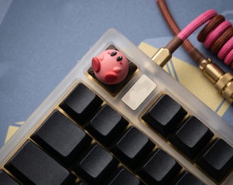 Tecla Kirby Artisan, Tecla rosa Kawaii Artisan para teclados mecánicos, Tecla personalizada para interruptor MX, Accesorios lindos para teclados de juegos de anime