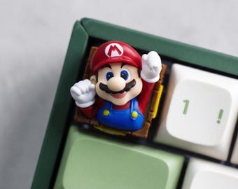 Teclas artesanales inspiradas en Super Mario / Mario, Luigi, Yoshi, Princesa Peach / Decoración personalizada para teclado mecánico / Regalo para gamers