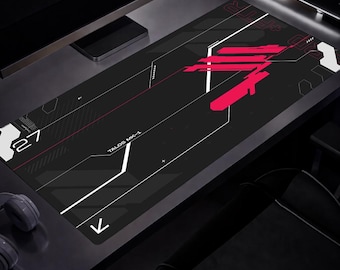 Cyberpunk Tech Graphic Desk Mat | Gaming Mousepad