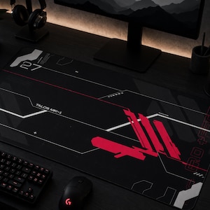 Cyberpunk Tech Graphic Desk Mat | Gaming Mousepad image 4