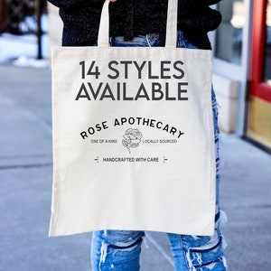 Rose Apothecary Tote Bag, Schitt's Creek Market Tote, Shopping Bag, Personalized Bag, Gift for Her