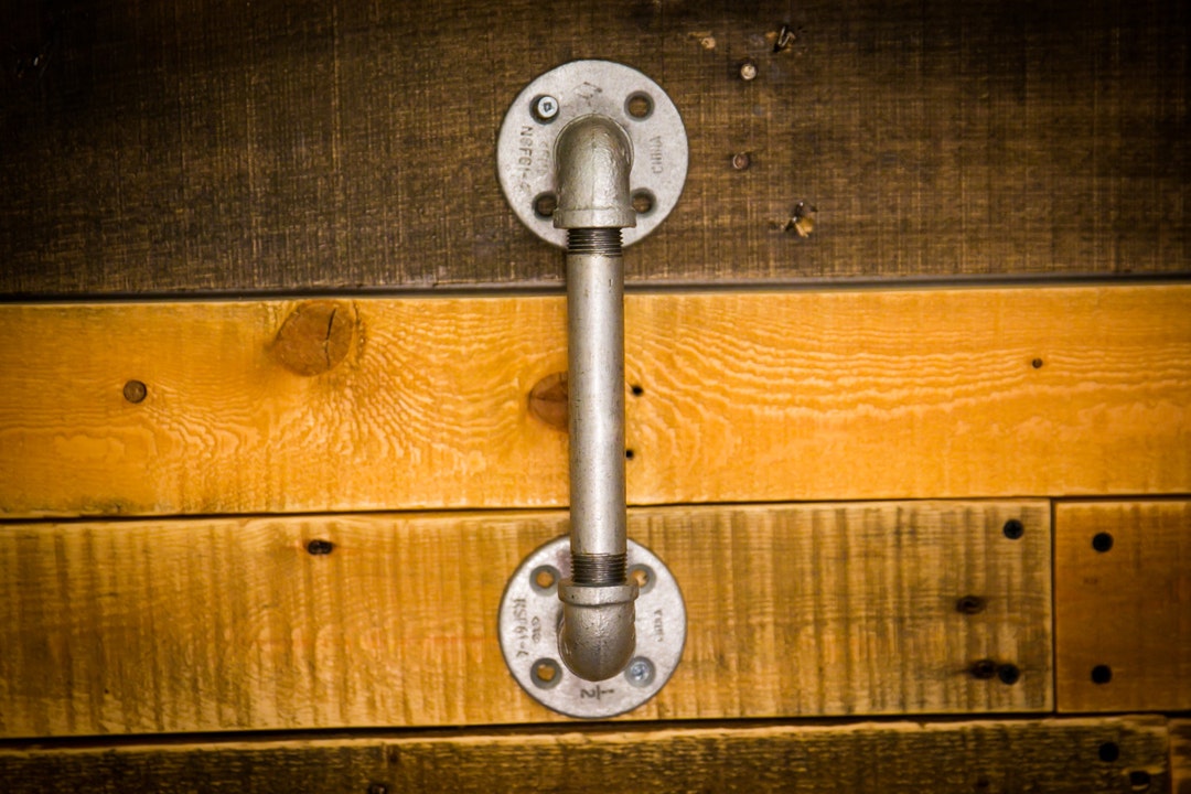 Industrial Pipe Handle Galvanized Handle Pull Handle Barn Etsy