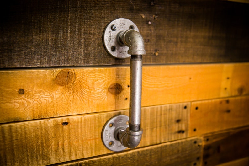 Industrial Pipe Handle Galvanized Handle Pull Handle Barn Etsy