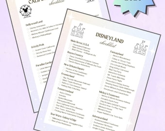 Lista kontrolna Disneylandu i atrakcji California Adventure Ride do druku | Śledzenie parków Disneya w formacie PDF | Disneyland Planner do pobrania w wersji cyfrowej
