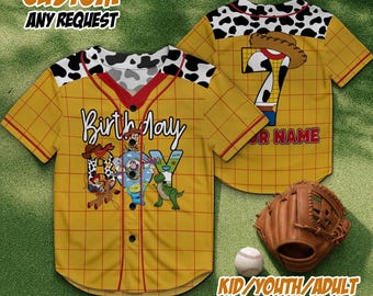 Personalized Birthday Boy Baseball Jersey, Toy Story Birthday Baseball Jersey, Birthday Boy Jersey Shirt, Gift for Kids